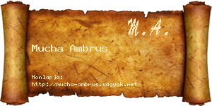 Mucha Ambrus névjegykártya
